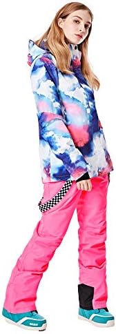 Women's Ski Jackets and Pants Set Windproof Waterproof Insulated Snowsuit Winter Warm Snowboarding Snow Coat