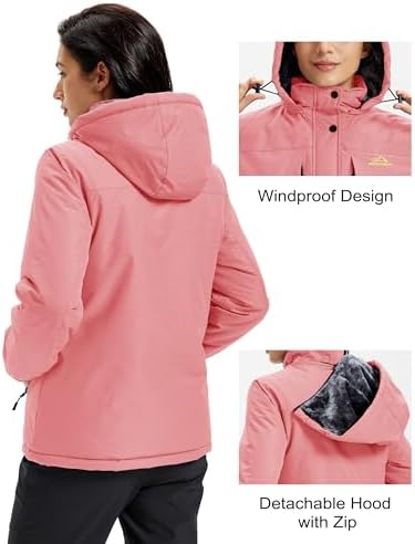MAGCOMSEN Womens Winter Coats Waterproof Ski Snow Jackets Warm Thermal Coat
