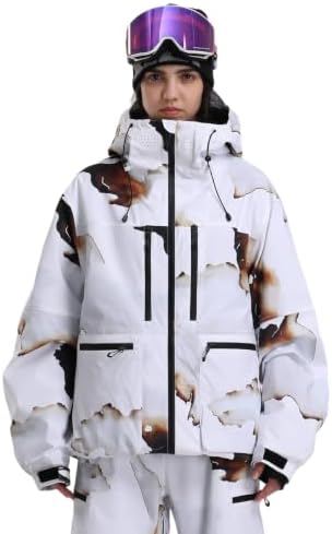 GSOU SNOW Mens Baggy Snowboard Jacket Womens Ski Snow Jacket Waterproof