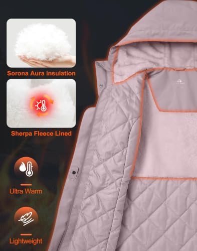 Pioneer Camp Women's Winter Coats Waterproof Ski Snow Fleece Lined Jacket