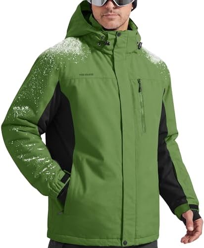 FREE SOLDIER Men's Winter Ski Snow Jacket Warm Fleece Lined Coats