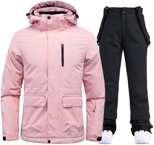 Women's Ski Jackets and Pants Set Waterproof Insulated Snowsuit Winter Warm Skisuit Fashion Snowboarding Snow Coat