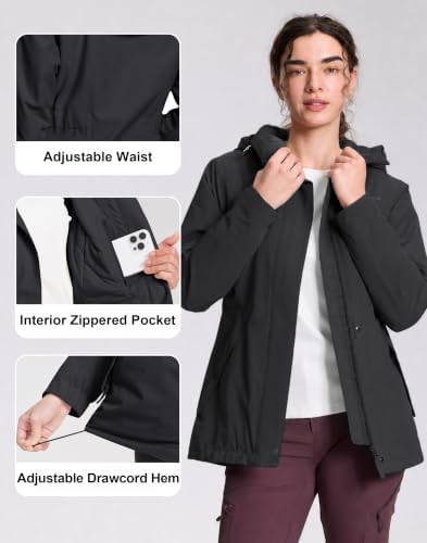 Pioneer Camp Women's Winter Coats Waterproof Ski Snow Fleece Lined Jacket