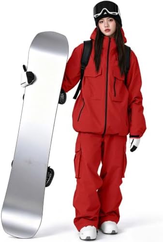 Women's Snow Snowboard Suits Insulated Snowsuits Baggy Ski Jacket and Pants