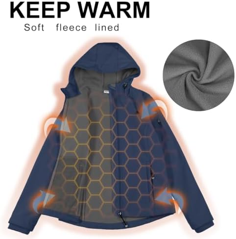 33,000ft Women's Softshell Jacket Waterproof Hooded Fleece Lined Rain Coat