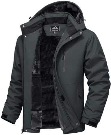 MAGCOMSEN Men's Winter Ski Jacket Waterproof Snow Fleece Lined Warm Coats