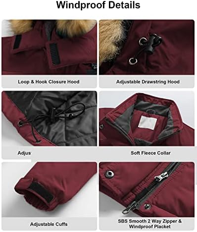 Pursky Women's Waterproof Ski Jacket Winter Snow Coats Fur Hooded Raincoat Parka