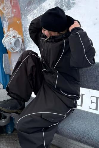 GSOU SNOW Mens Womens Baggy Ski Jacket Waterproof Snowboard Insulated