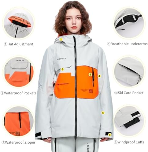 Womens Snowboard Jacket Baggy Ski Coat Snow with Hood