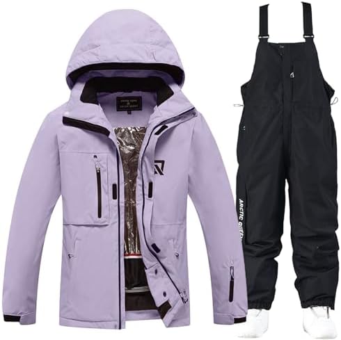 Women's Ski Jackets and Pants Set Windproof Waterproof Snowboard Jacket Bibs Two Piece Ski Suits