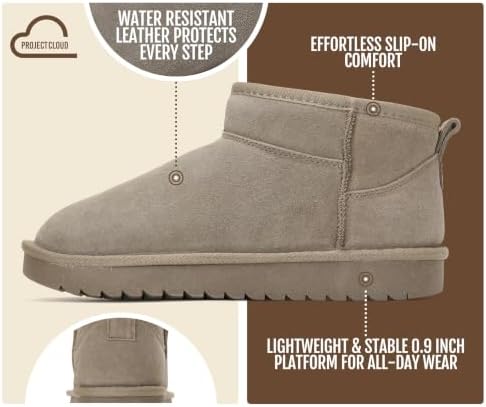 Project Cloud 100% Genuine Leather Womens Boots Ankle Boots for Women Shoes