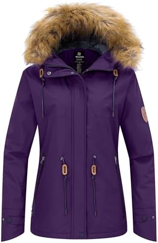 wantdo Women's Waterproof Ski Jacket Warm Fleece Lined Snow Winter Coat