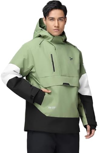 Men's Ski Jacket Snowboard Snow Coat Waterproof Insulated Winter Warm Loose Fit Pullover Hoodie