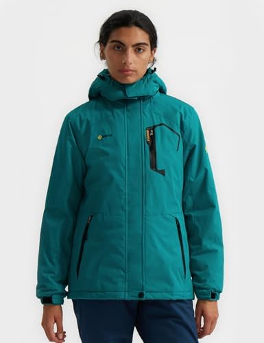 GEMYSE Women's Waterproof Ski Jacket Warm Winter Coat with Detachable Hood