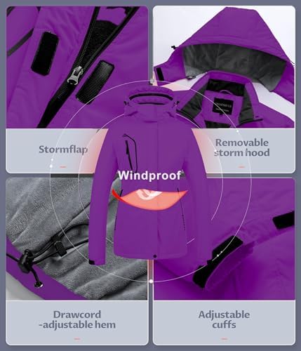 Women's Mountain Waterproof Ski Jacket Windproof Snowboarding Jacket Warm Winter Coat Raincoat
