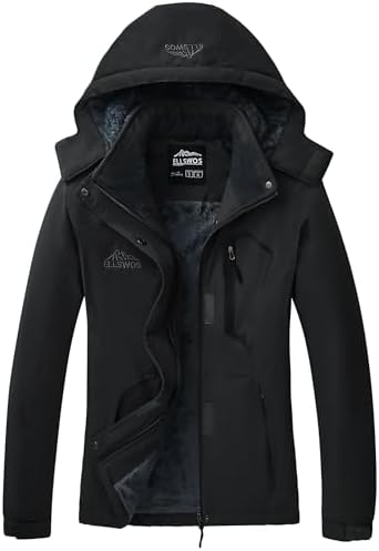 ELLSWOS Womens Winter Coats Waterproof Ski Jacket Warm Snow Raincoat