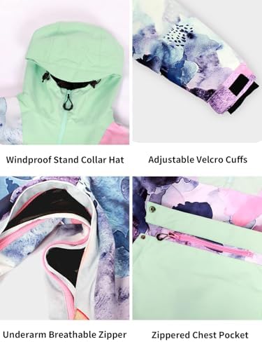 GSOU SNOW Womens Snowboard Jacket Baggy Ski Snow Jacket Windproof Insulated
