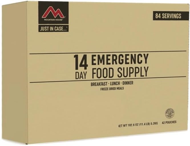 Mountain House Emergency Meal Assortment Kits, Freeze-Dried Survival Food Kit for Disaster Preparedness & Long-Term Storage, 30-Year Shelf Life