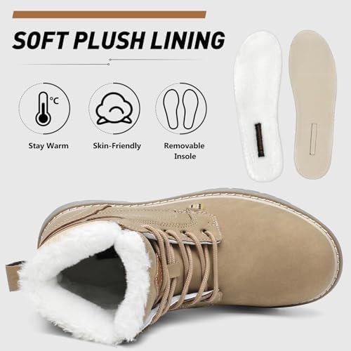 Mishansha Snow Boots for Women Warm Winter Hiking Boots Size 5.5-10.5