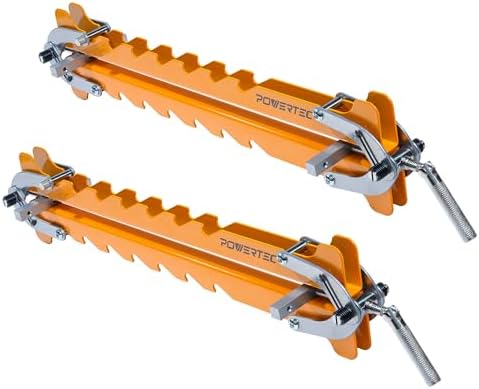 POWERTEC 16" Panel Clamps, 4-Way Pressure Cabinet Clamp Set with Storage Rack, Panel Glue-Up Clamps for Cutting Boards, Tabletops & Wood Panels (72436)