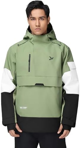 Men's Ski Jacket Snowboard Snow Coat Waterproof Insulated Winter Warm Loose Fit Pullover Hoodie