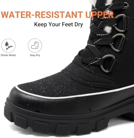DREAM PAIRS Women’s Lace Up Ankle Snow Boots