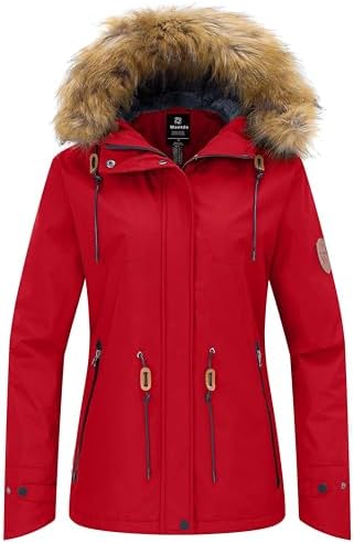 wantdo Women's Waterproof Ski Jacket Warm Fleece Lined Snow Winter Coat