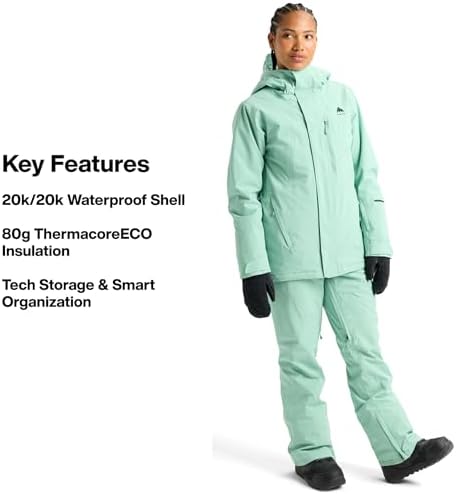 Burton Women’s Reserve 2-Layer Insulated Stretch Jacket – Waterproof Winter Snowboard Jacket with Stretch Fit & Hood