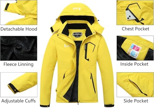 MOERDENG Women's Ski Jacket Warm Winter Coat Snowboarding Jacket