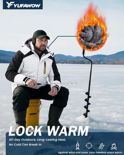 Yufawow Men Winter Jacket Skiing Jacket Insulated Fleece Lined Waterproof Windbreaker for Snowboard Hiking Camping ATV Outdoor Work
