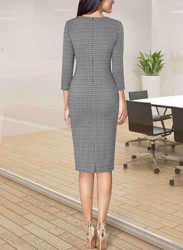 VFSHOW Womens Work Business Office Zipper Up Slim Bodycon Sheath Dress