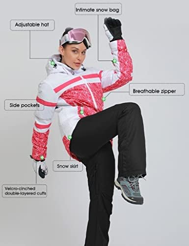Women's Ski Jackets and Pants Set Windproof Waterproof Insulated Snowsuit Winter Warm Snowboarding Snow Coat