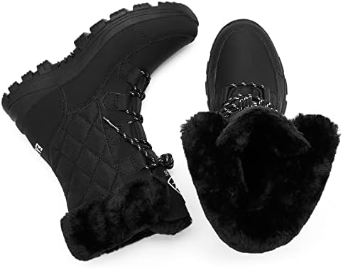 EARLDE Women's Snow Boots Waterproof Mid-Calf Winter Boots