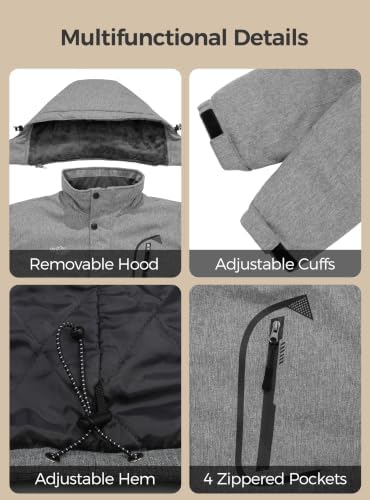 Wantdo Men's Ski Jacket Waterproof Warm Winter Snow Coat Snowboard Jacket