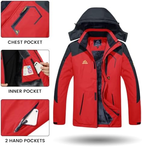 TACVASEN Men's Winter Skiing Jackets Waterproof Thermal Snowboard Coats