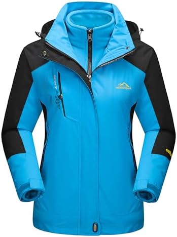 MAGCOMSEN Women's 3-in-1 Winter Coats Snow Ski Jacket Waterproof Windproof Fleece Lined Winter Jacket Parka