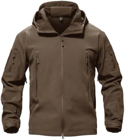 TACVASEN Men's Fleece Softshell Jacket Waterproof Winter Tactical Hooded