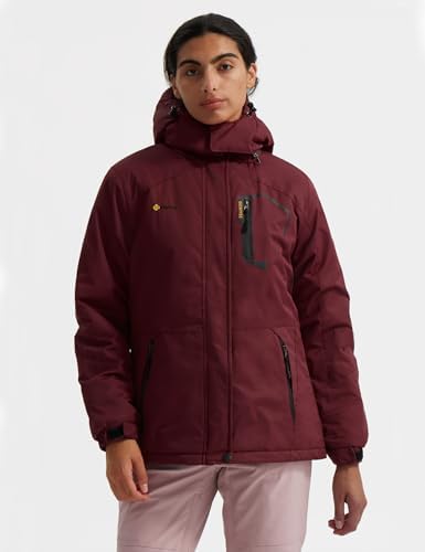 GEMYSE Women's Waterproof Ski Jacket Warm Winter Coat with Detachable Hood