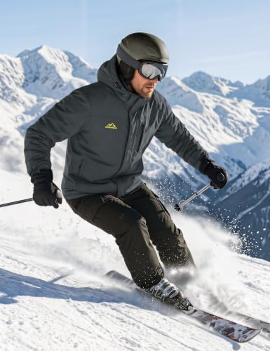 MAGCOMSEN Men's Winter Ski Jacket Waterproof Snow Fleece Lined Warm Coats