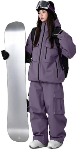 Women's Snow Snowboard Suits Insulated Snowsuits Baggy Ski Jacket and Pants