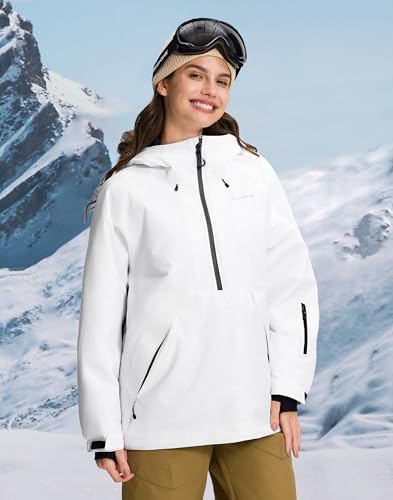 Pionner Camp Womens Ski Jacket Snow Coat Waterproof Baggy Anorak Snowboard Hoodie Insulated Pullover Winter Sports Mountain