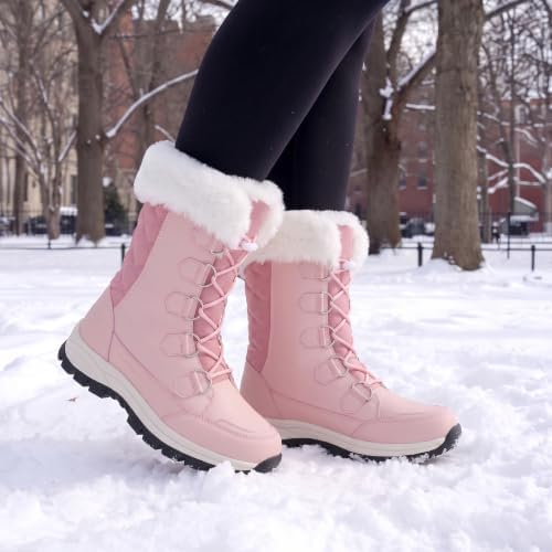 DREAM PAIRS Women's Waterproof Mid Calf Snow Boots