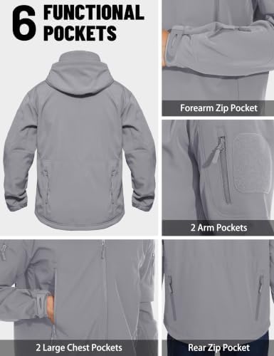MAGCOMSEN Men's Jackets Tactical Winter Waterproof Softshell Rain Coat