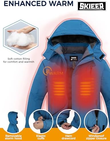 Men's Ski Jacket Windproof Waterproof Rain Coat Snow Winter Jacket