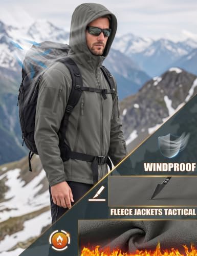 MAGCOMSEN Men's Jackets Tactical Winter Waterproof Softshell Rain Coat