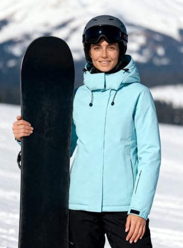 Wantdo Women's Waterproof Ski Jacket Colorful Printed Fully Taped Seams Rain Coat Warm Winter Parka