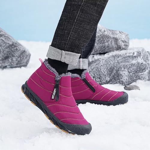 Jakcuz Women Snow Boots Water-resistant Side Zipper