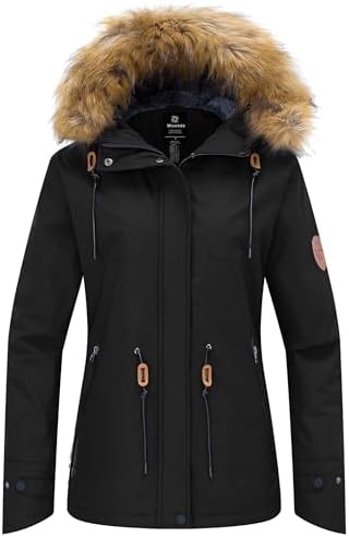 wantdo Women's Waterproof Ski Jacket Warm Fleece Lined Snow Winter Coat