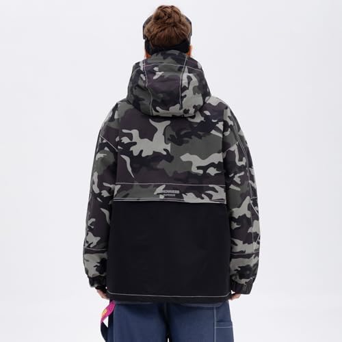 SNOWVERB Loose Fit Snowboard Insulated Ski Jacket Snow Coat for Mens Womens