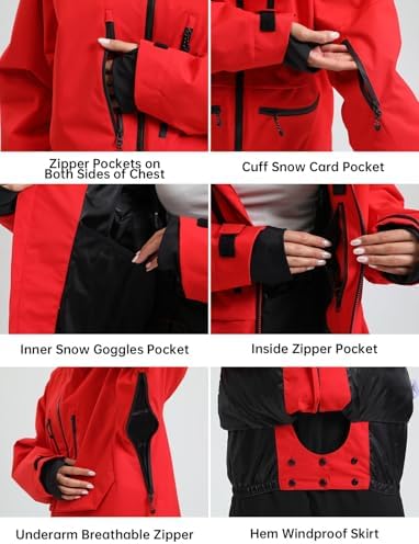 GSOU SNOW Snowboard Jacket Mens Womens Ski Jacket Baggy Snow Hoodie Coat